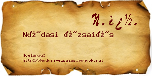 Nádasi Ézsaiás névjegykártya